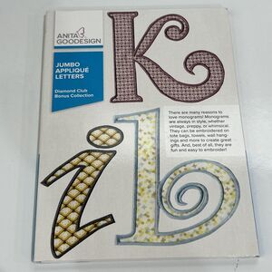 Anita Goodesign Jumbo Applique Letters Monogram Machine Embroidery Pattern